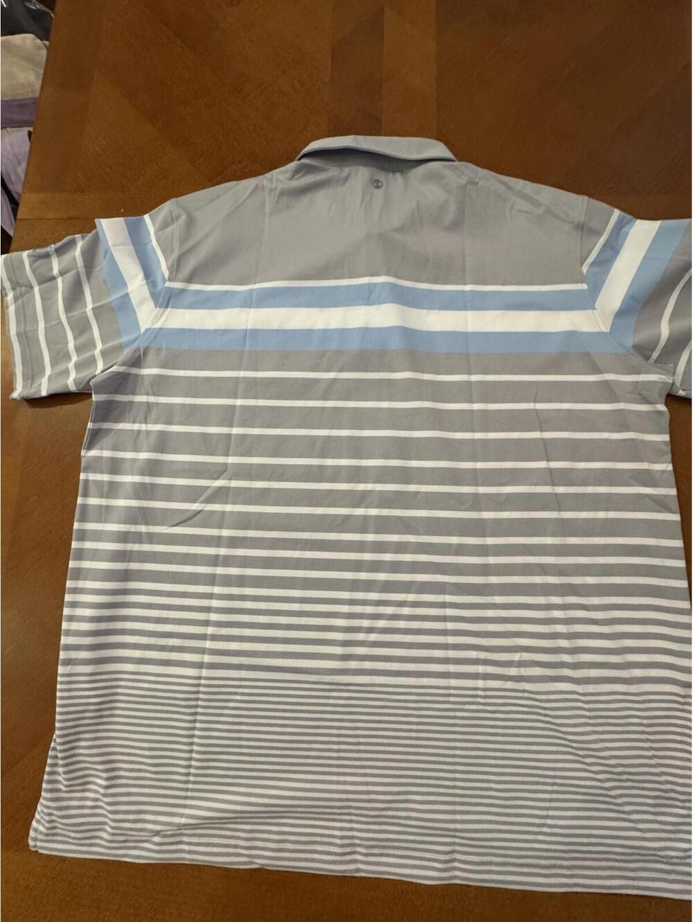Stitch Golf Men's Striped Polo Shirt Surf Club logo Gray Blue White Size 2xl - Picture 6 of 7